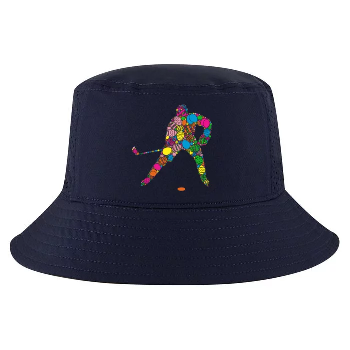 Colorful Egg Ice Hockey Gift Gift Easter Day Meaningful Gift Cool Comfort Performance Bucket Hat