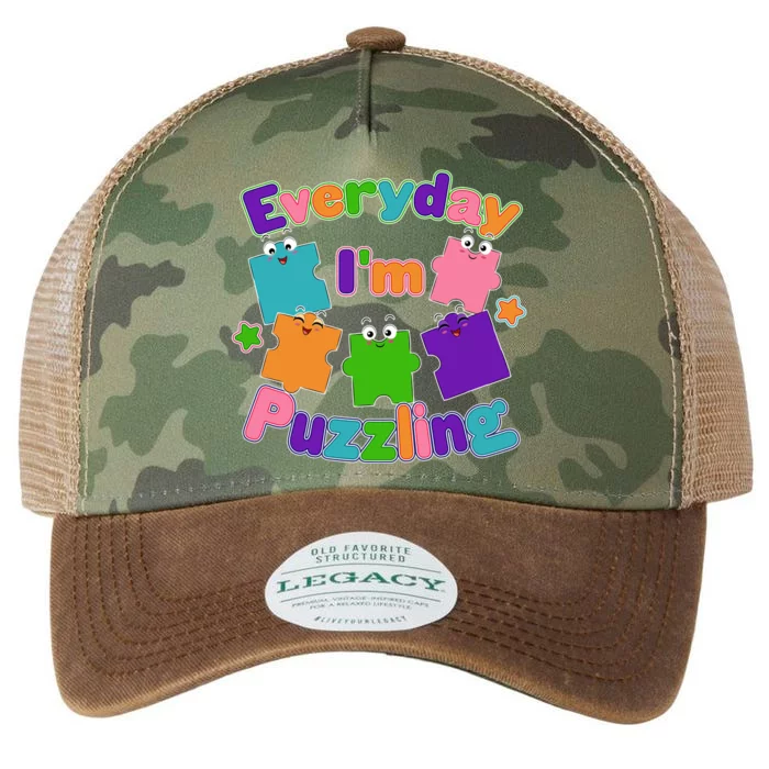 Cute Everyday I'm Puzzling Autism Awareness Legacy Tie Dye Trucker Hat