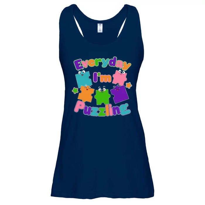 Cute Everyday I'm Puzzling Autism Awareness Ladies Essential Flowy Tank