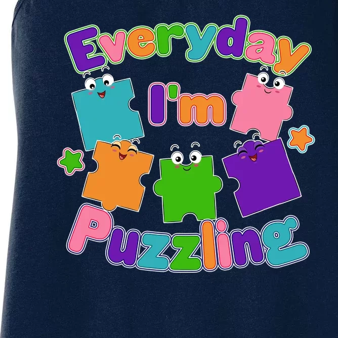 Cute Everyday I'm Puzzling Autism Awareness Women's Racerback Tank