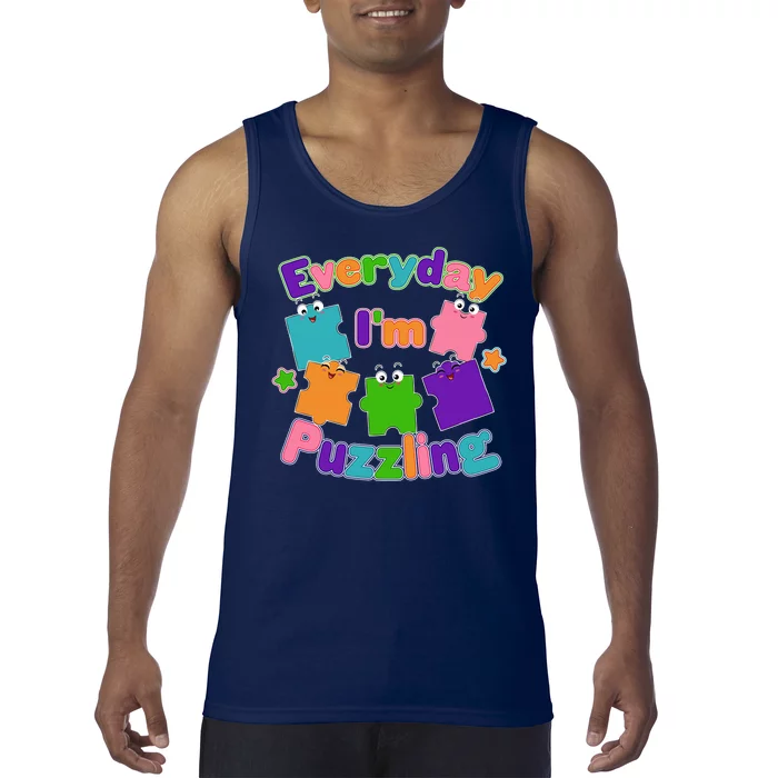 Cute Everyday I'm Puzzling Autism Awareness Tank Top