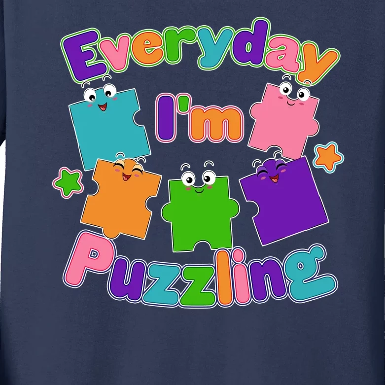 Cute Everyday I'm Puzzling Autism Awareness Kids Long Sleeve Shirt