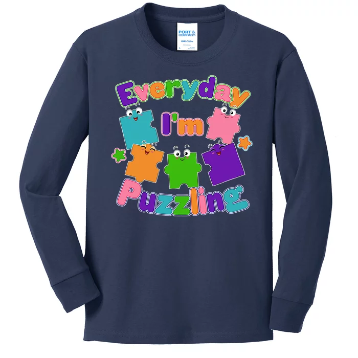 Cute Everyday I'm Puzzling Autism Awareness Kids Long Sleeve Shirt