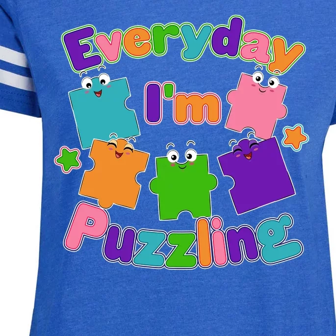 Cute Everyday I'm Puzzling Autism Awareness Enza Ladies Jersey Football T-Shirt