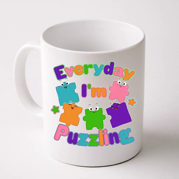 Cute Everyday I'm Puzzling Autism Awareness Front & Back Coffee Mug