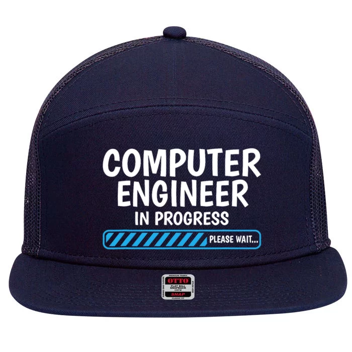 Computer Engineer In Progress Future Computer Engineer 7 Panel Mesh Trucker Snapback Hat