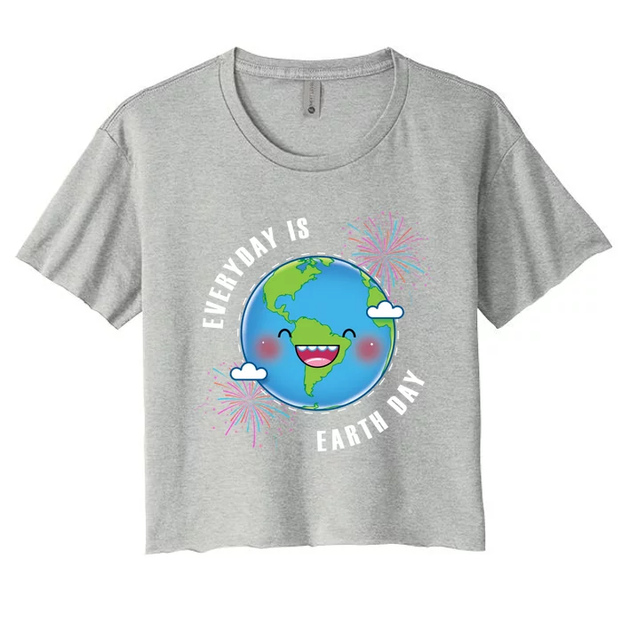 Cute Everyday Is Earth Day Climate Change Awareness Gift Women's Crop Top Tee