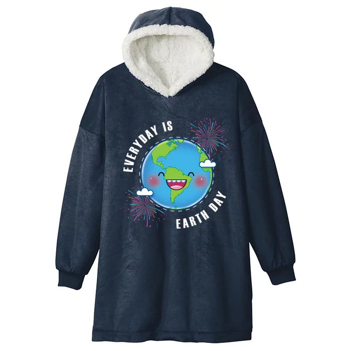 Cute Everyday Is Earth Day Climate Change Awareness Gift Hooded Wearable Blanket