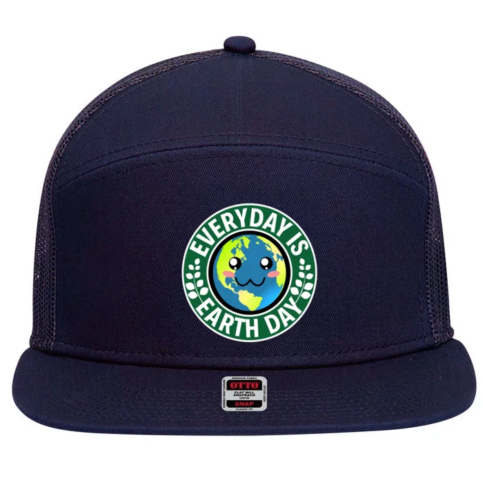 Cute Everyday Is Earth Day Environtal Eco Planet Gift 7 Panel Mesh Trucker Snapback Hat