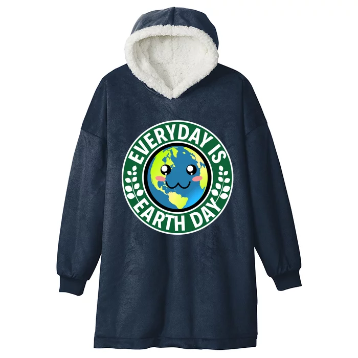 Cute Everyday Is Earth Day Environtal Eco Planet Gift Hooded Wearable Blanket