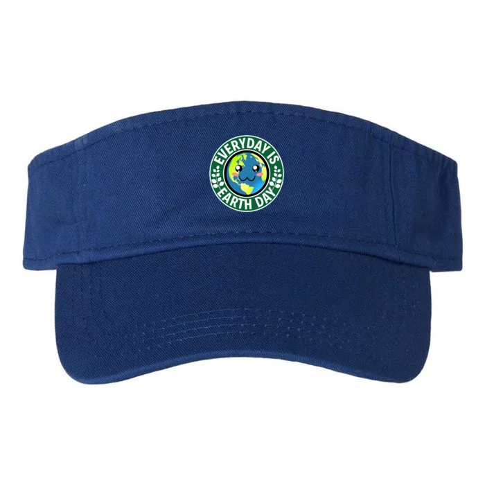 Cute Everyday Is Earth Day Environtal Eco Planet Gift Valucap Bio-Washed Visor