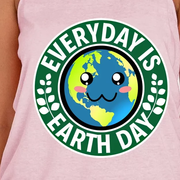 Cute Everyday Is Earth Day Environtal Eco Planet Gift Women's Knotted Racerback Tank