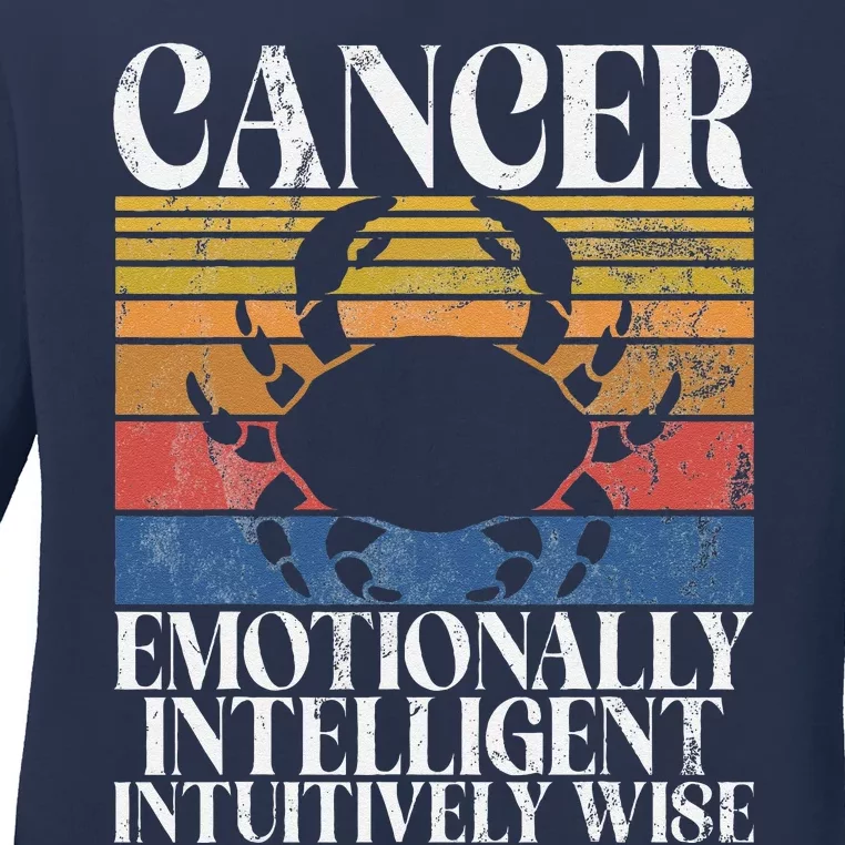 Cancer Emotionally Intelligent Intuitively Wise Cancer Ladies Long Sleeve Shirt