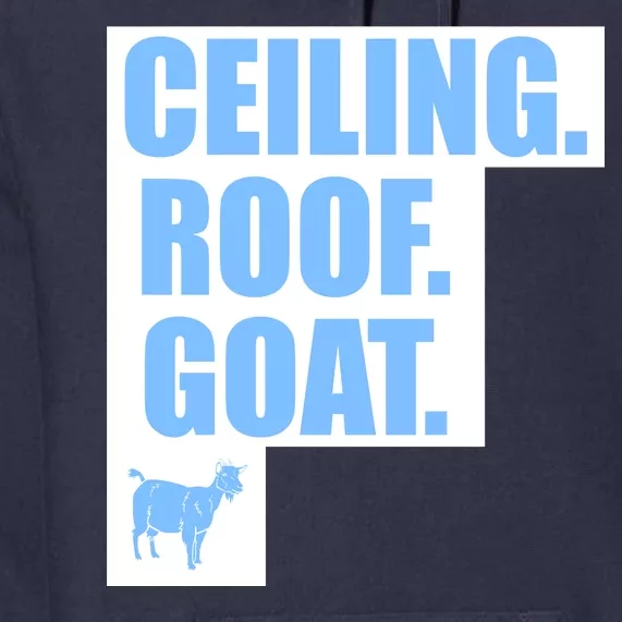 Ceiling. Roof. Goat. The Ceiling is the Roof The Goat of Basketball Premium Hoodie