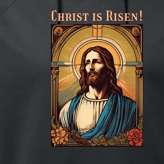 Christian Easter Jesus Christ Is Risen Performance Fleece Hoodie