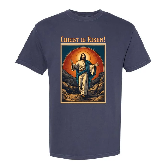 Christian Easter Jesus Christ Is Risen Garment-Dyed Heavyweight T-Shirt