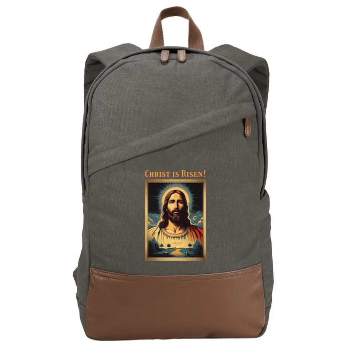 Christian Easter Jesus Christ Is Risen Cotton Canvas Backpack