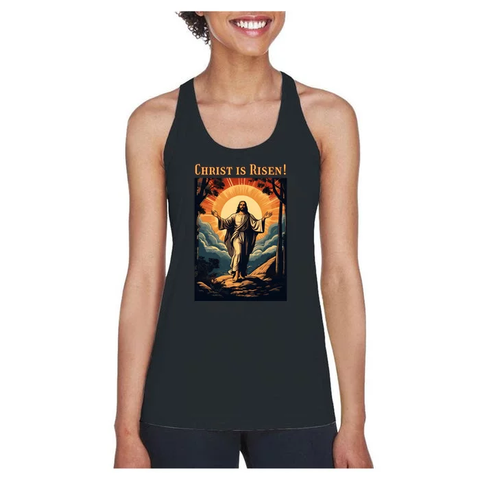 Christian Easter Jesus Christ Is Risen Women's Racerback Tank