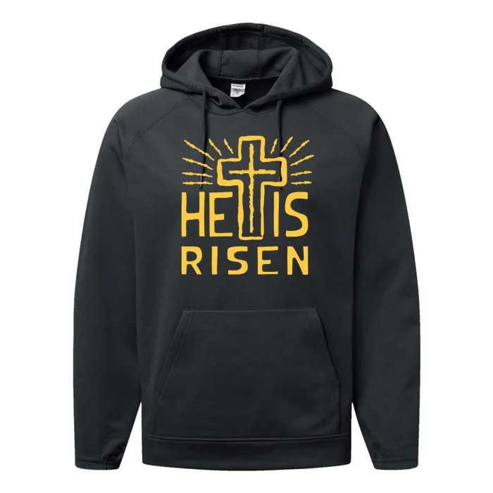 Christian Easter Jesus Christ Is Risen Performance Fleece Hoodie