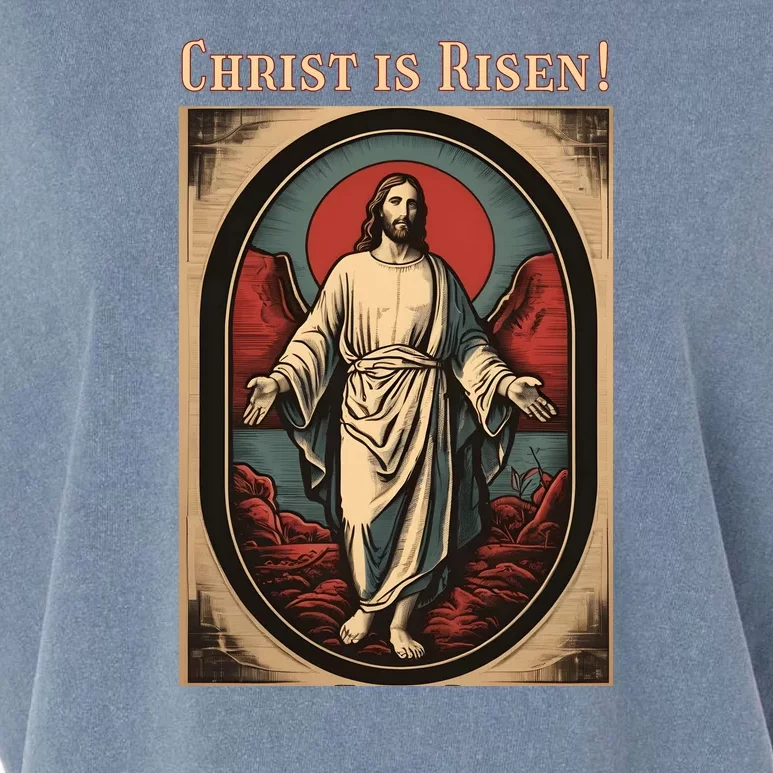 Christian Easter Jesus Christ Is Risen Garment-Dyed Women's Muscle Tee