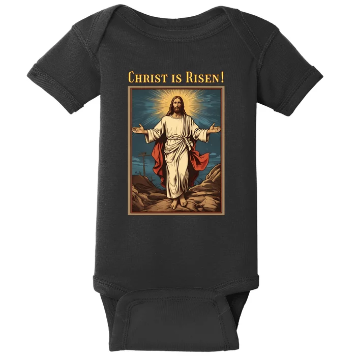 Christian Easter Jesus Christ Is Risen Baby Bodysuit