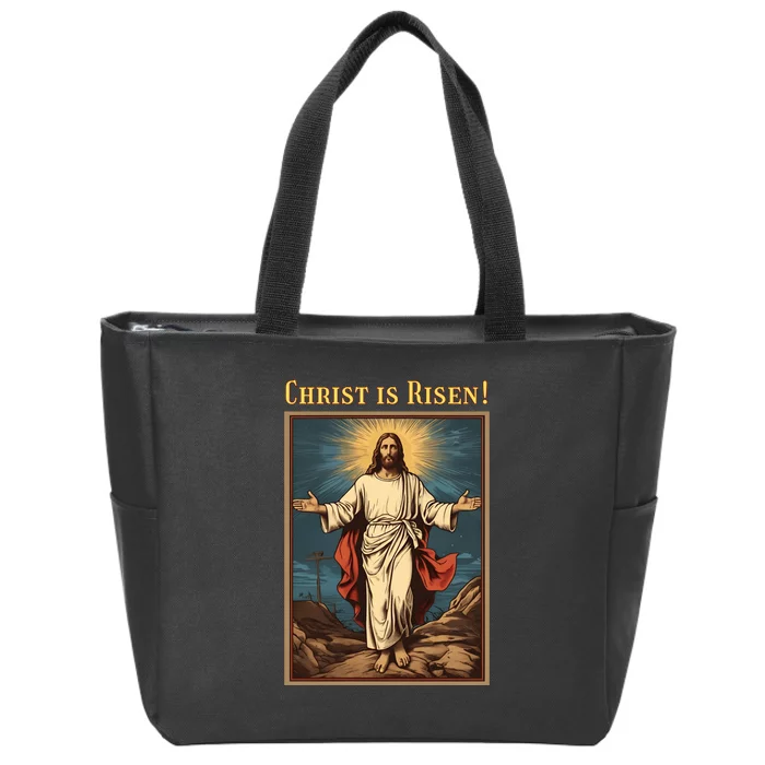 Christian Easter Jesus Christ Is Risen Zip Tote Bag