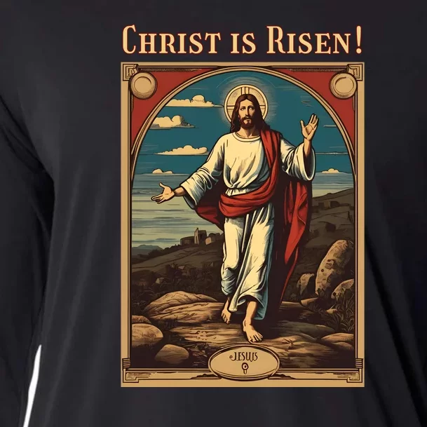 Christian Easter Jesus Christ Is Risen Cooling Performance Long Sleeve Crew