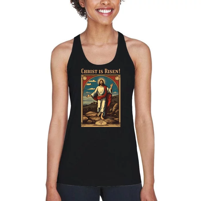 Christian Easter Jesus Christ Is Risen Women's Racerback Tank