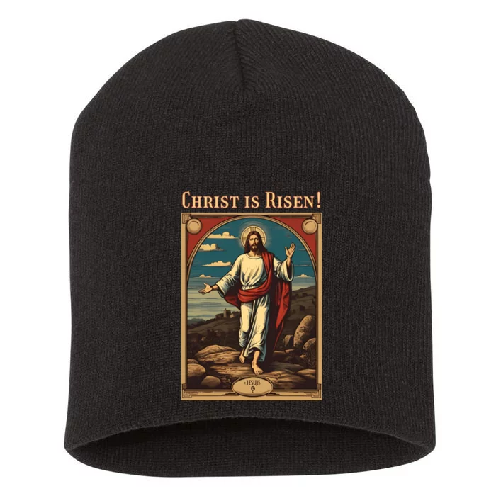 Christian Easter Jesus Christ Is Risen Short Acrylic Beanie