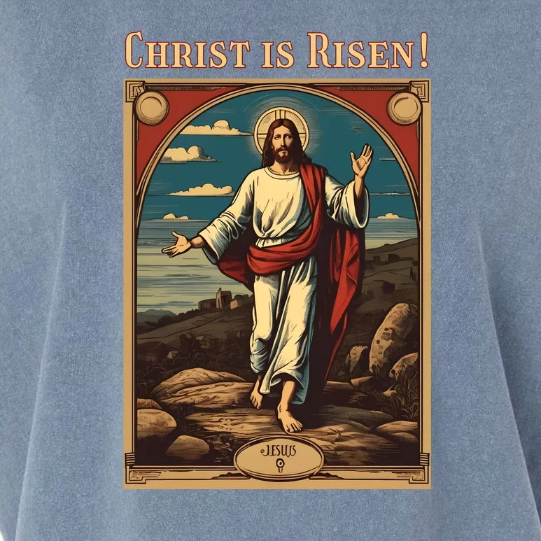 Christian Easter Jesus Christ Is Risen Garment-Dyed Women's Muscle Tee