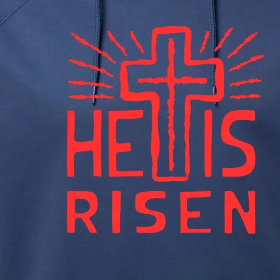 Christian Easter Jesus Christ Is Risen Performance Fleece Hoodie