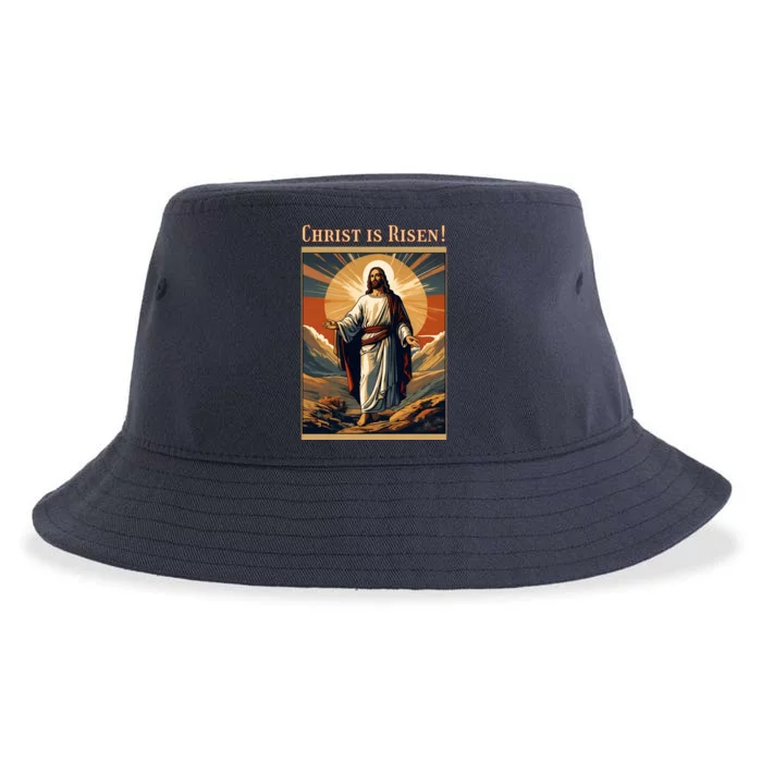 Christian Easter Jesus Christ Is Risen Sustainable Bucket Hat