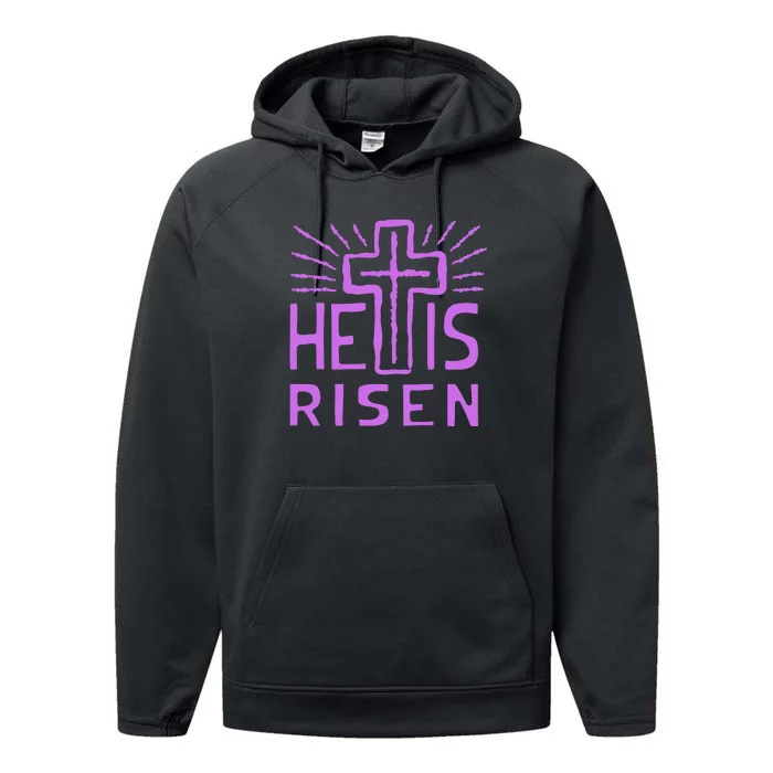 Christian Easter Jesus Christ Is Risen Performance Fleece Hoodie