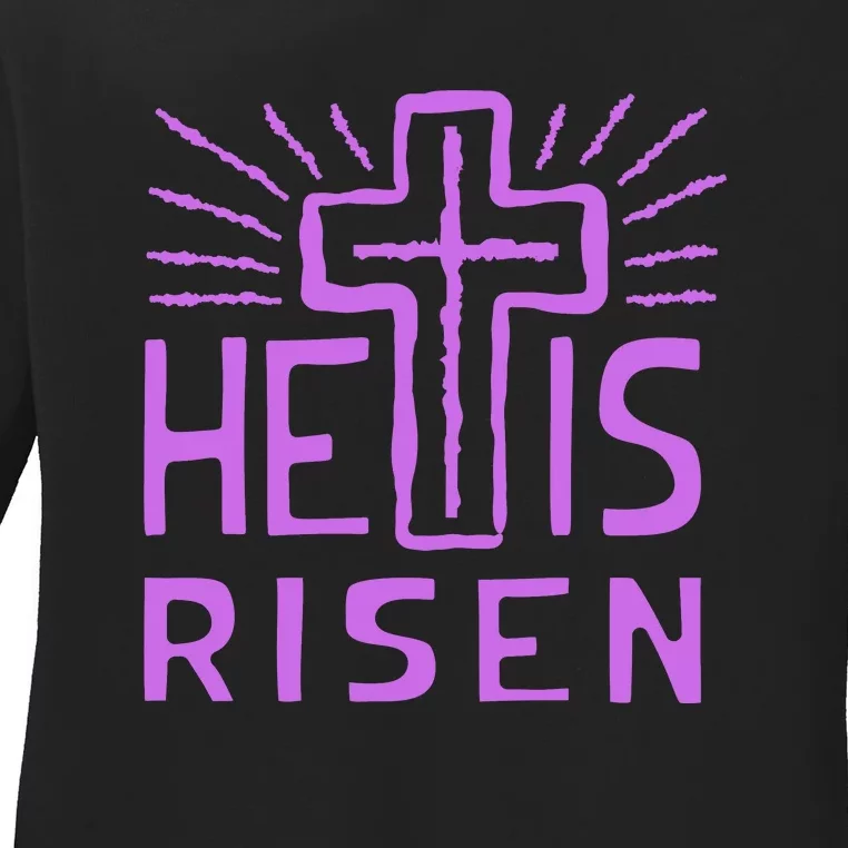 Christian Easter Jesus Christ Is Risen Ladies Long Sleeve Shirt