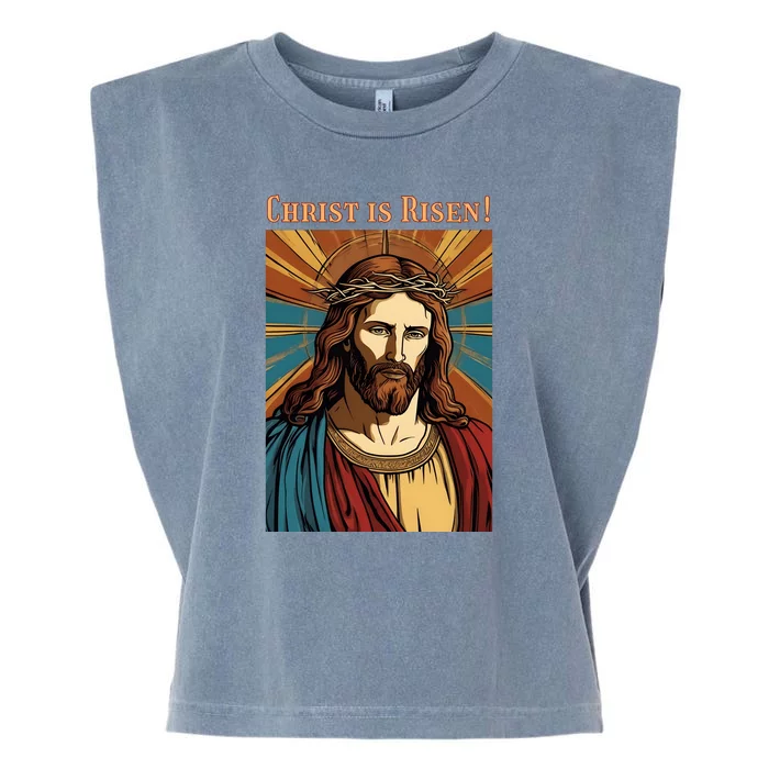 Christian Easter Jesus Christ Is Risen Garment-Dyed Women's Muscle Tee