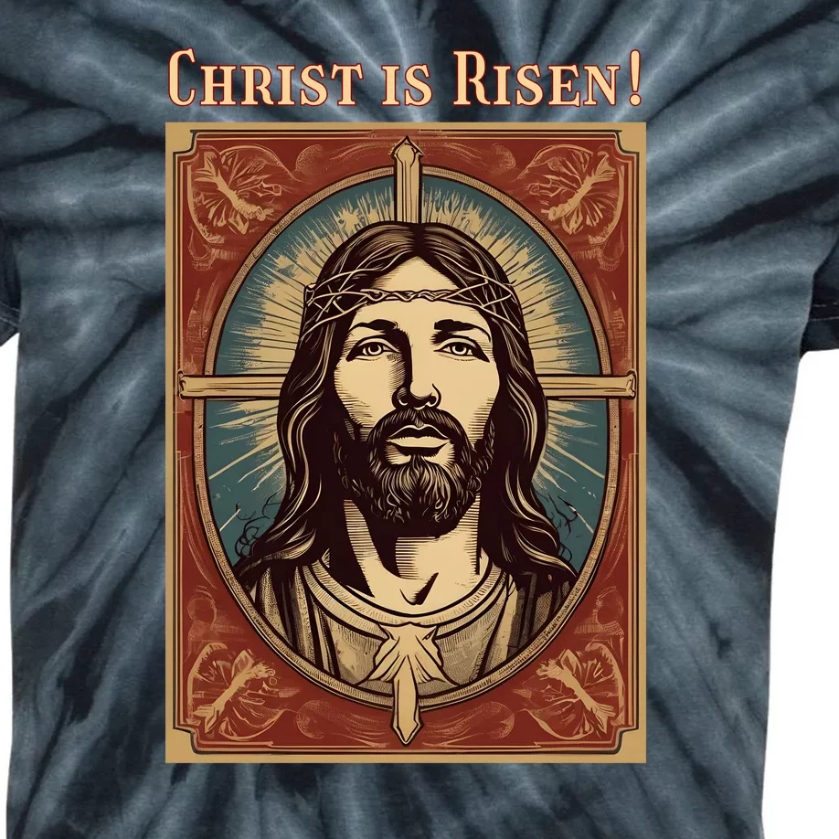 Christian Easter Jesus Christ Is Risen Kids Tie-Dye T-Shirt