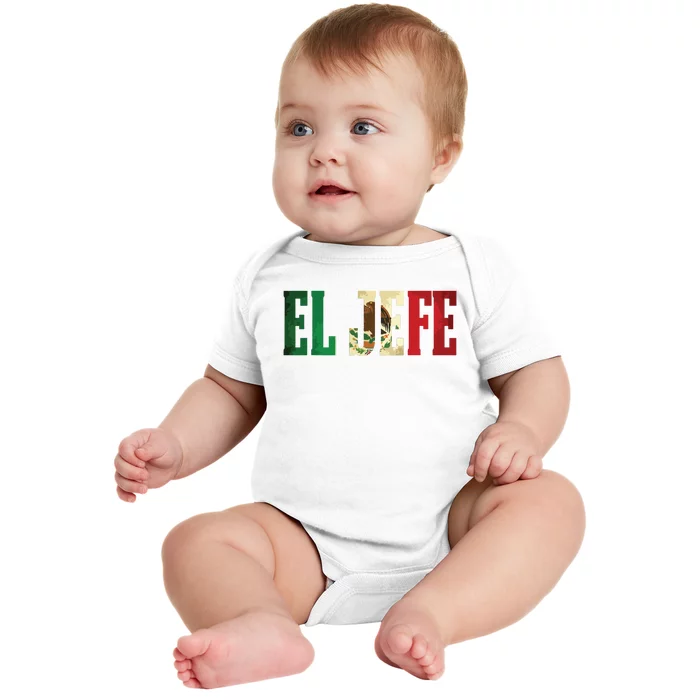 Cool EL JEFE Mexican Mexican Flag For Baby Bodysuit