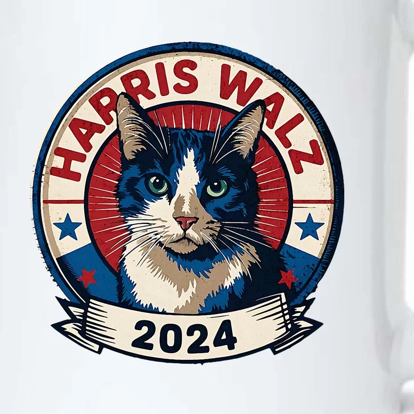 Cat Election Kamala Harris Tim Waltz Black Color Changing Mug