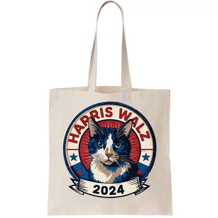 Cat Election Kamala Harris Tim Waltz Tote Bag