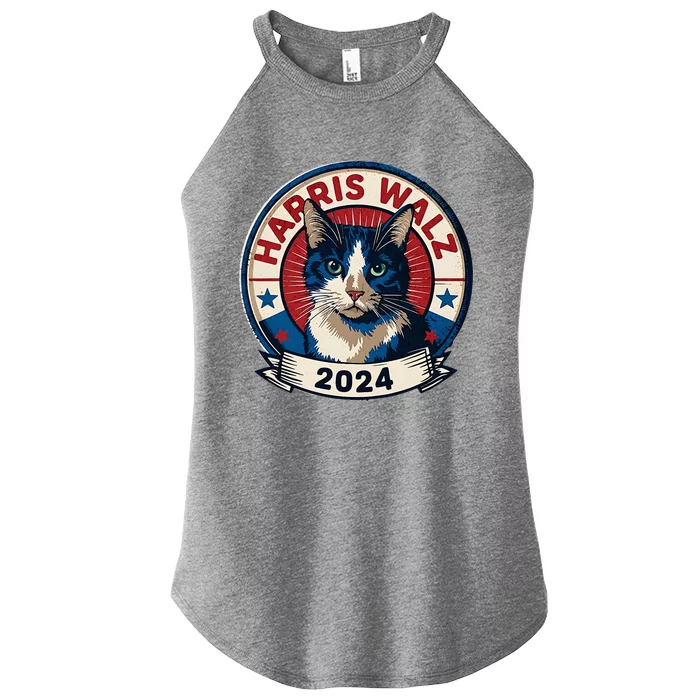 Cat Election Kamala Harris Tim Waltz Women’s Perfect Tri Rocker Tank