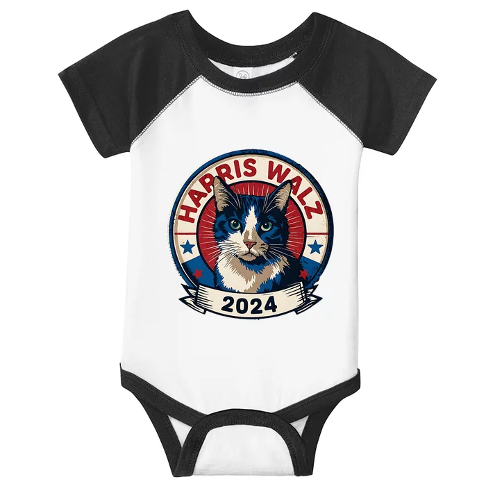 Cat Election Kamala Harris Tim Waltz Infant Baby Jersey Bodysuit