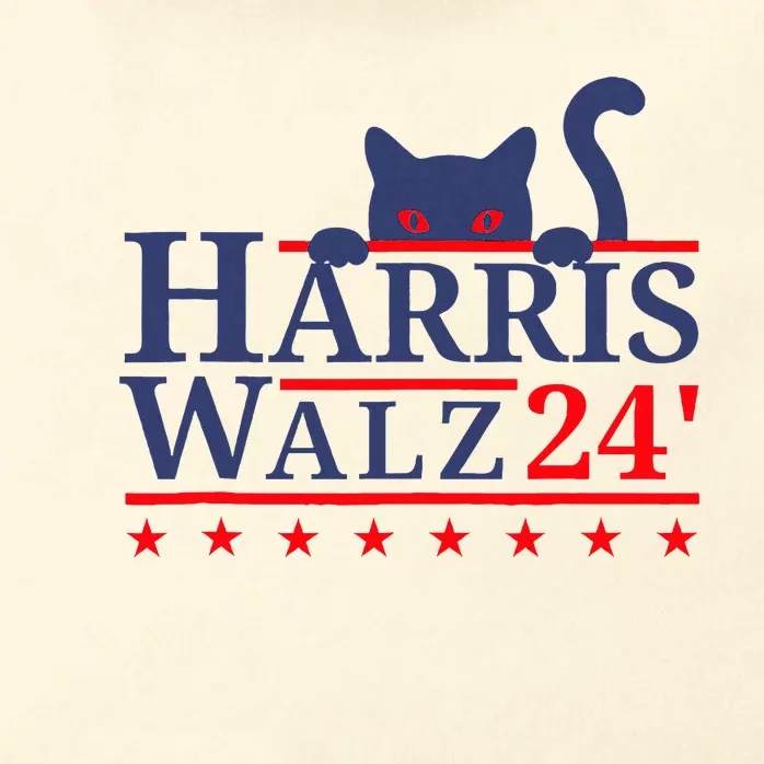 Cat Election Kamala Harris Tim Walz 2024 Zip Tote Bag