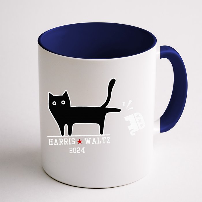 Cat Election Kamala Harris Tim Waltz Front & Back Coffee Mug