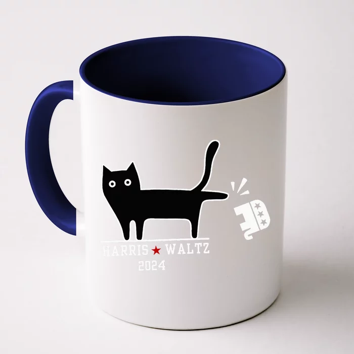 Cat Election Kamala Harris Tim Waltz Front & Back Coffee Mug