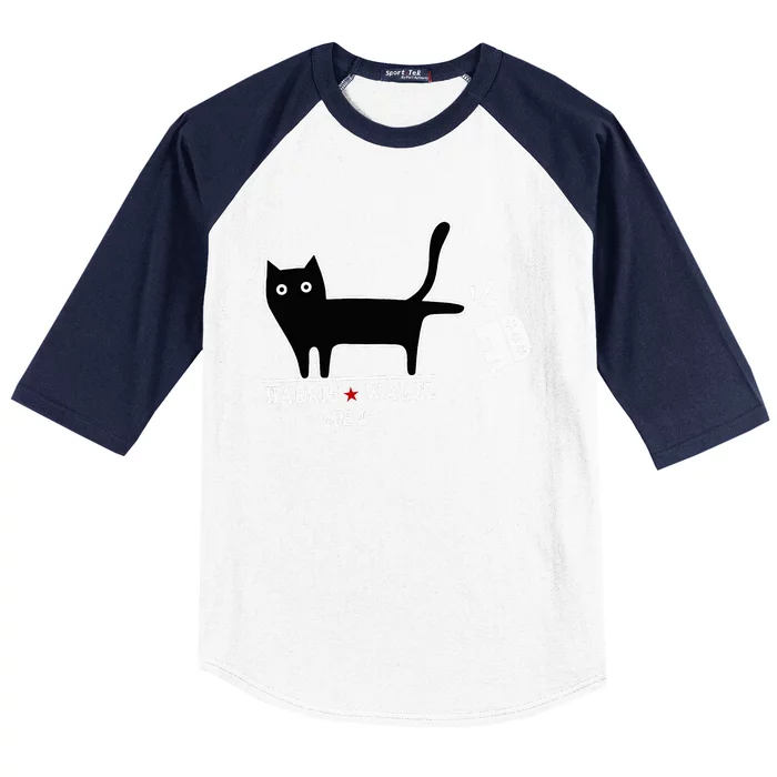 Cat Election Kamala Harris Tim Waltz Baseball Sleeve Shirt