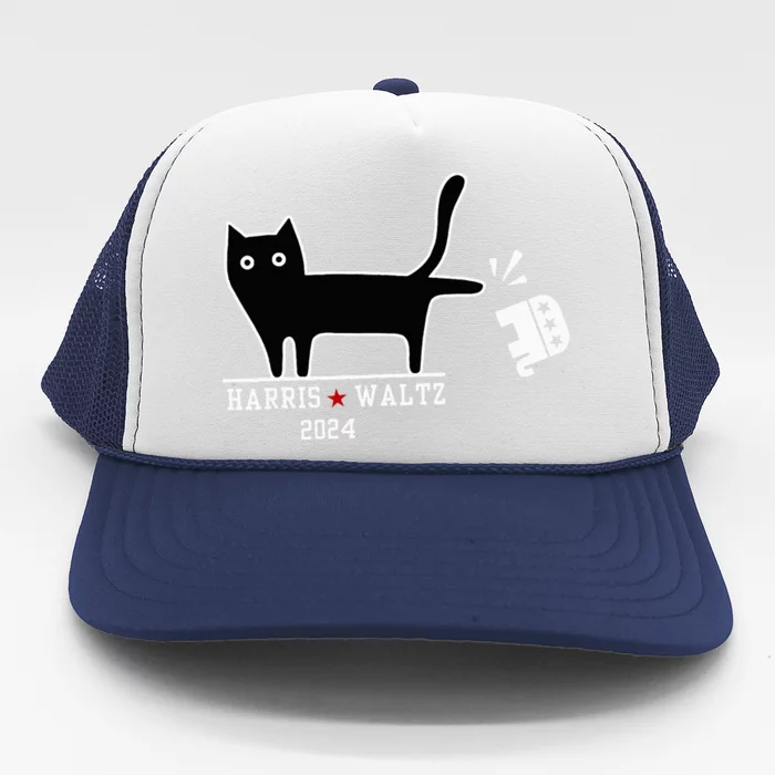 Cat Election Kamala Harris Tim Waltz Trucker Hat