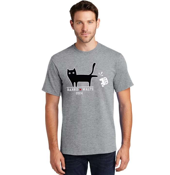 Cat Election Kamala Harris Tim Waltz Tall T-Shirt