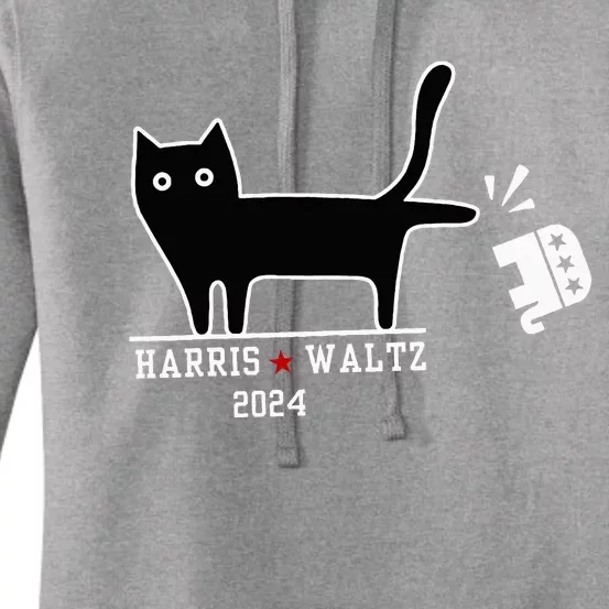 Cat Election Kamala Harris Tim Waltz Women's Pullover Hoodie