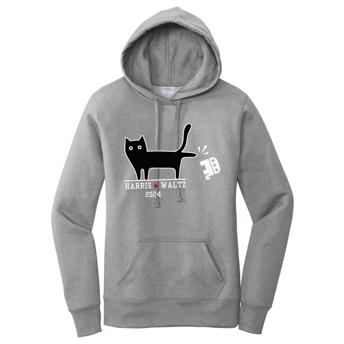 Cat Election Kamala Harris Tim Waltz Women's Pullover Hoodie