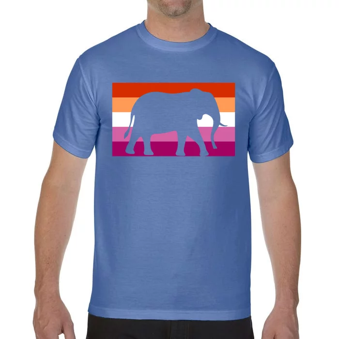 Cute Elephant Love Gay Lesbian Pride Flag Stuff Art Mom Cool Gift Comfort Colors T-Shirt